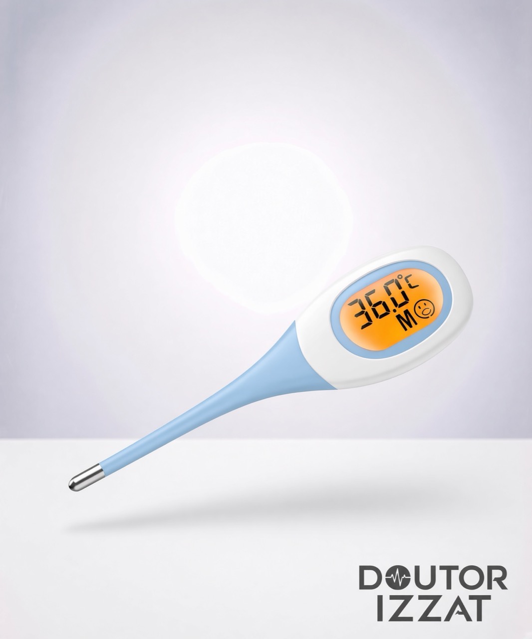Termômetro digital de contato azul