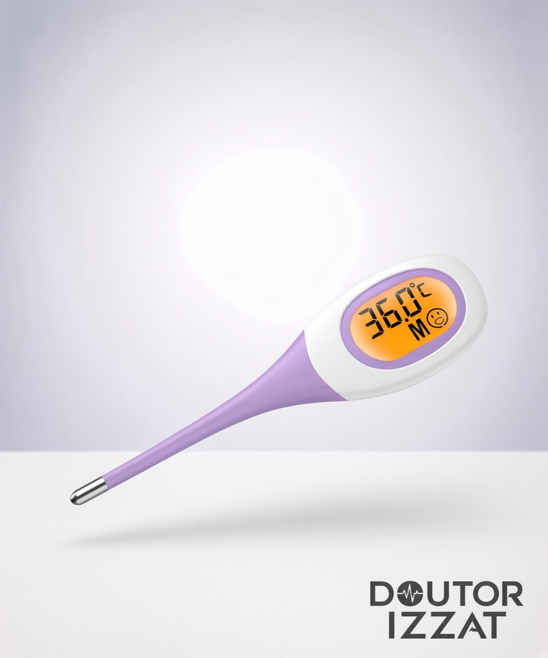 Termômetro digital de contato roxo